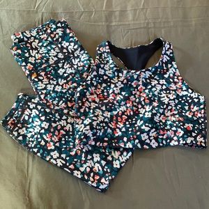 Blue Floral Workout Set